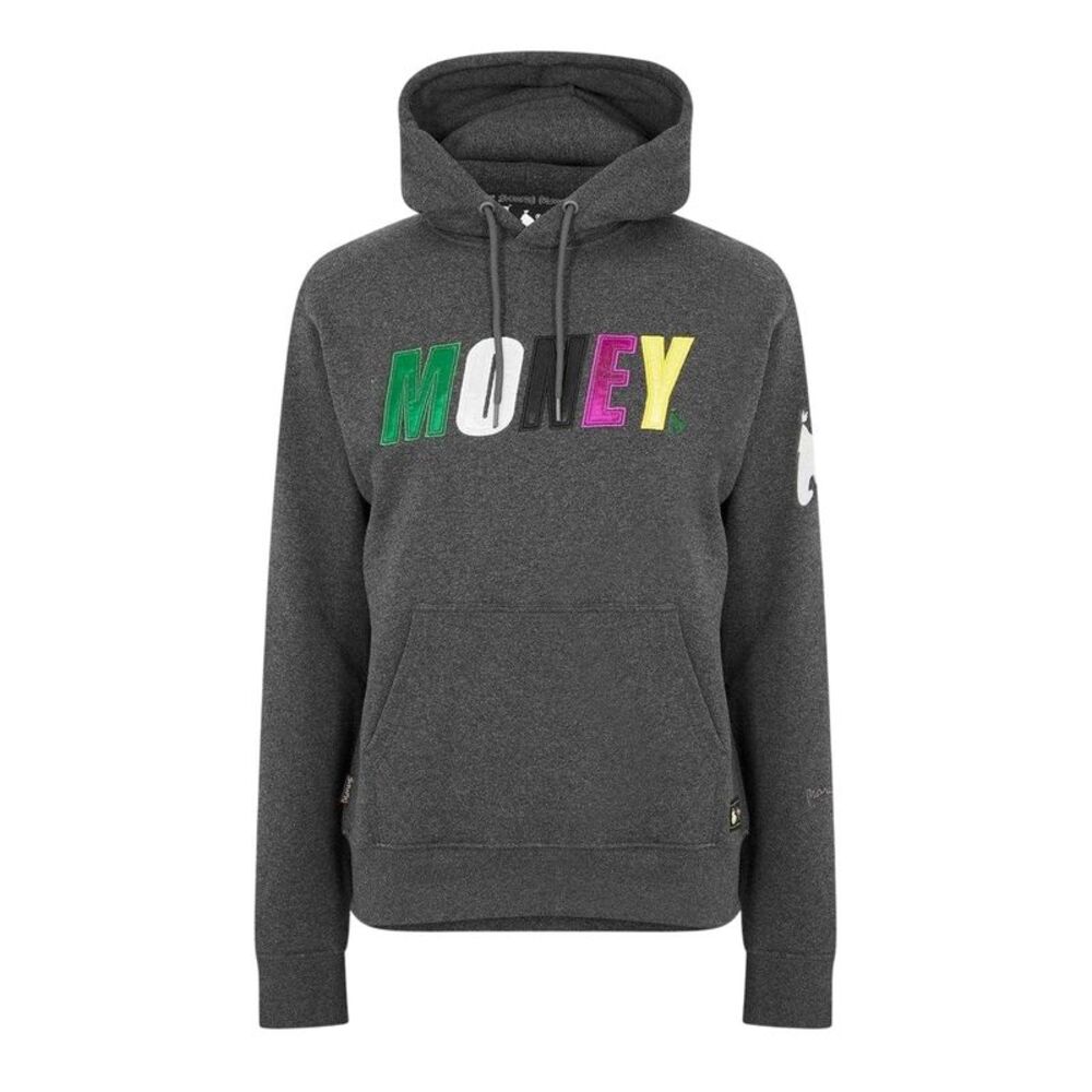 Money Mens Satin Long-Sleeved Hoodie / Charcoal